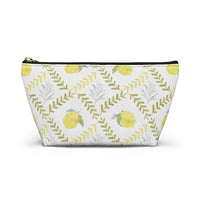 Lemon Tile Accessory Pouch w T-bottom in Yellow